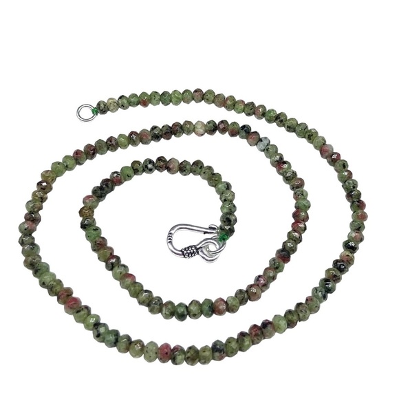 4mm Ruby in Zoisite Beaded Necklace Stone Gemstone Crystal 18” Strand Beads - Picture 4 of 7